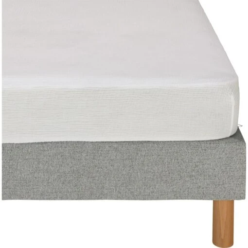 BALETI - Drap Housse En Double Gaze De Coton 140x200cm - Bonnet 30cm Blanc -Magasin De Literie Drap housse BALETI 27662267 F 1