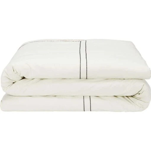 GALLIA - Linge De Lit Brodé En Coton Lavé - Blanc Ventoux -Magasin De Literie Housse de couette 260x240 GALLIA 26795904 F 1