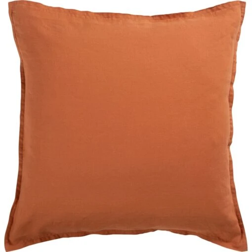 VENCE - Lot De 2 Taies D'oreiller En Lin Lavé - Marron Rustrel 65x65cm -Magasin De Literie TAIES OREILLER VENCE 27362778 F 1