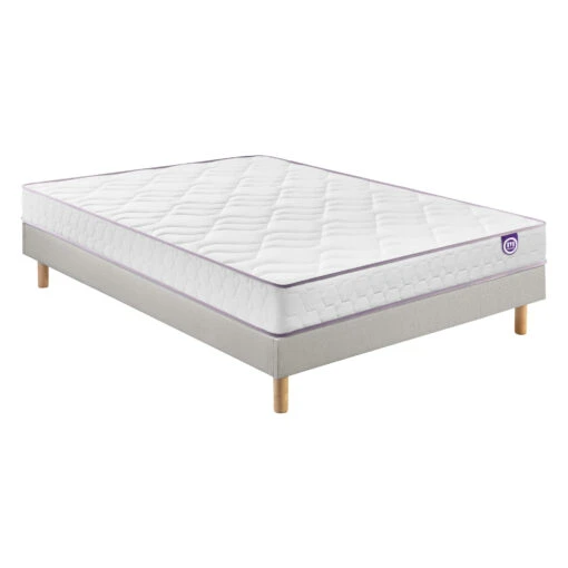 Ensemble Merinos Matelas Mousse Wise, Sommier En Kit Déco Et Pieds -Magasin De Literie ensemblre merinos wise 3 4 fond blanc