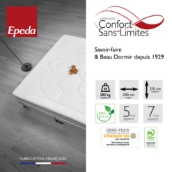 Matelas EPEDA Très Ferme Et XXL 24cm L'EXTRAORDINAIRE -Magasin De Literie info gamme xxl 1