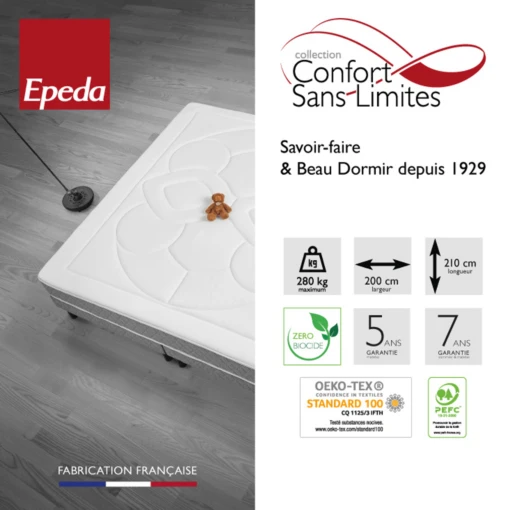 Matelas EPEDA Très Ferme Et XXL 24cm L'EXTRAORDINAIRE -Magasin De Literie