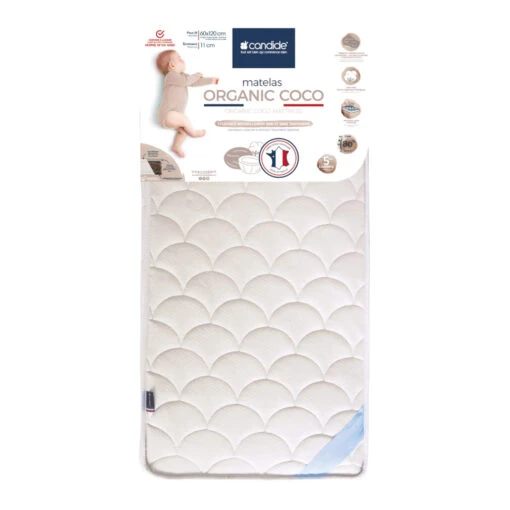 Candide Matelas Bébé En Coco Et Latex CONFORT -Magasin De Literie matelas candidecocolatex 60x120 1