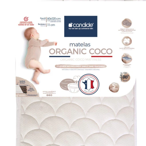 Candide Matelas Bébé En Coco Et Latex CONFORT -Magasin De Literie matelas candidecocolatex 60x120 zoom