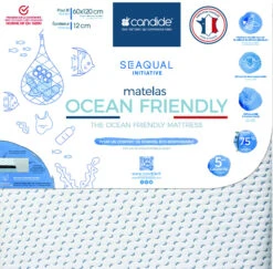 Candide Matelas Bébé Déhoussable éco-responsable OCEAN FRIENDLY -Magasin De Literie ocean friendly fond blanc 3