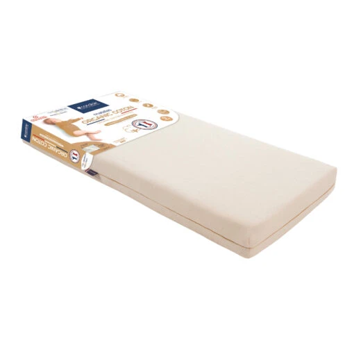 Candide Matelas Bébé En Fibres De Coton Recyclées ORGANIC COTON -Magasin De Literie organic coton fond blanc 1