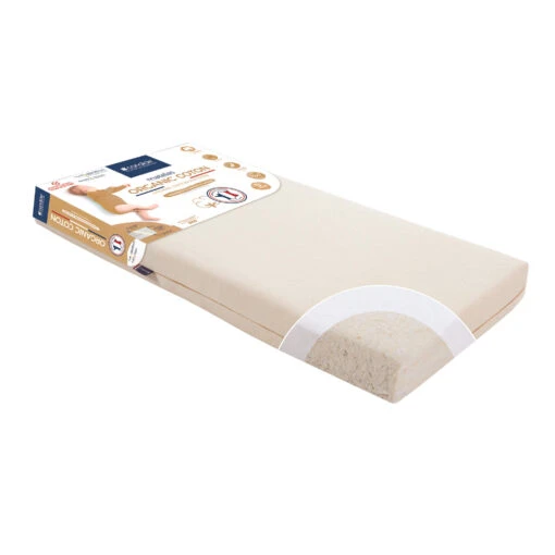 Candide Matelas Bébé En Fibres De Coton Recyclées ORGANIC COTON -Magasin De Literie organic coton fond blanc 4